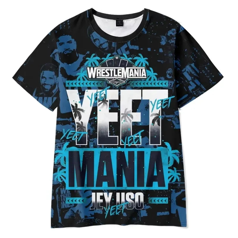 Jey Uso Yeet 3D Print T Shirt Men Women Fashion Short Sleeve Tops Tees Sports Wrestling Y2k Clothing 2026