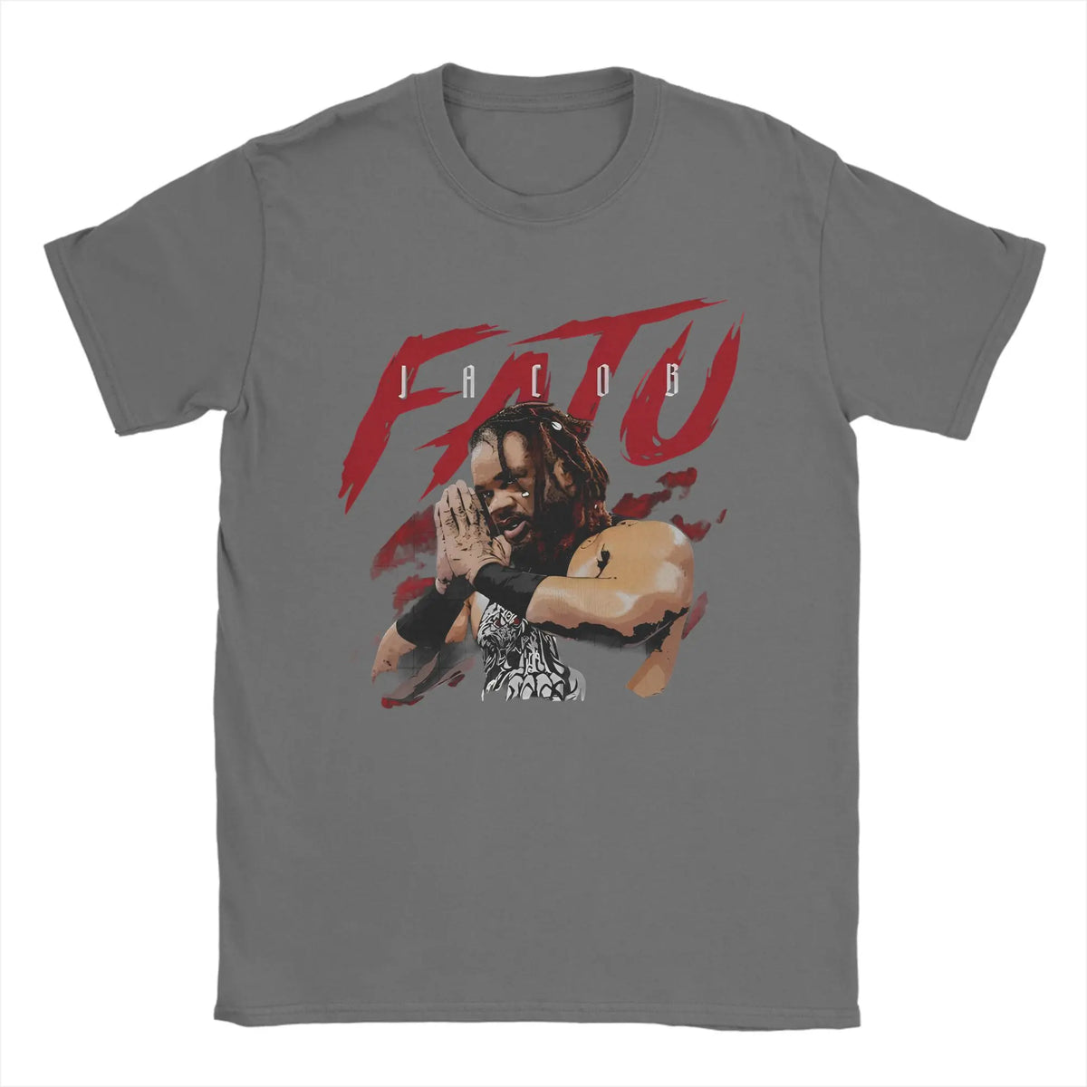 Men Women Jacob Fatu Name Grunge T Shirt  100% Cotton Tops Cool Short Sleeve Round Collar Tee Shirt Gift Idea T-Shirt