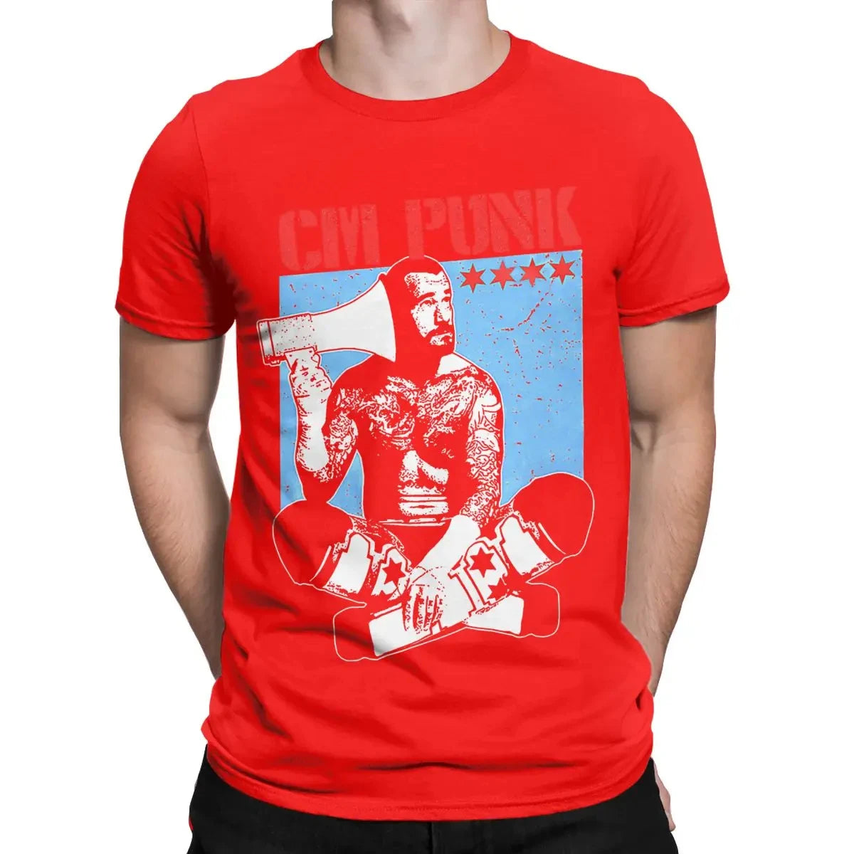 Men Cm Punk Aew Best In The World T Shirts Pure Cotton Clothing Fashion Humor Short Sleeve O Neck Tee Shirt Plus Size T-Shirts