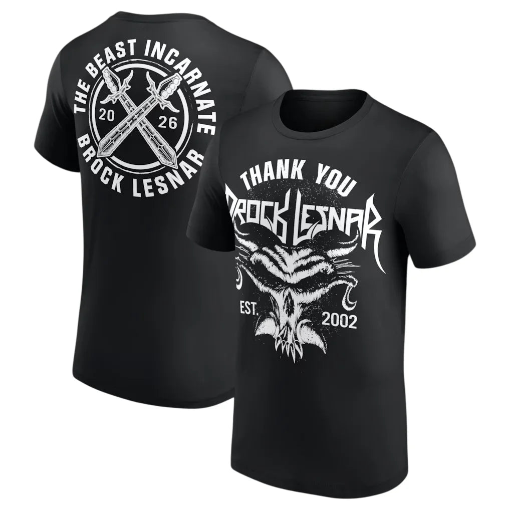 Brock Lesnar HERE COMES THE PAIN Printed T-shirt Men and Women Summer Cotton Y2K Clothing Comfortable Fashion Short Sleeve Tops