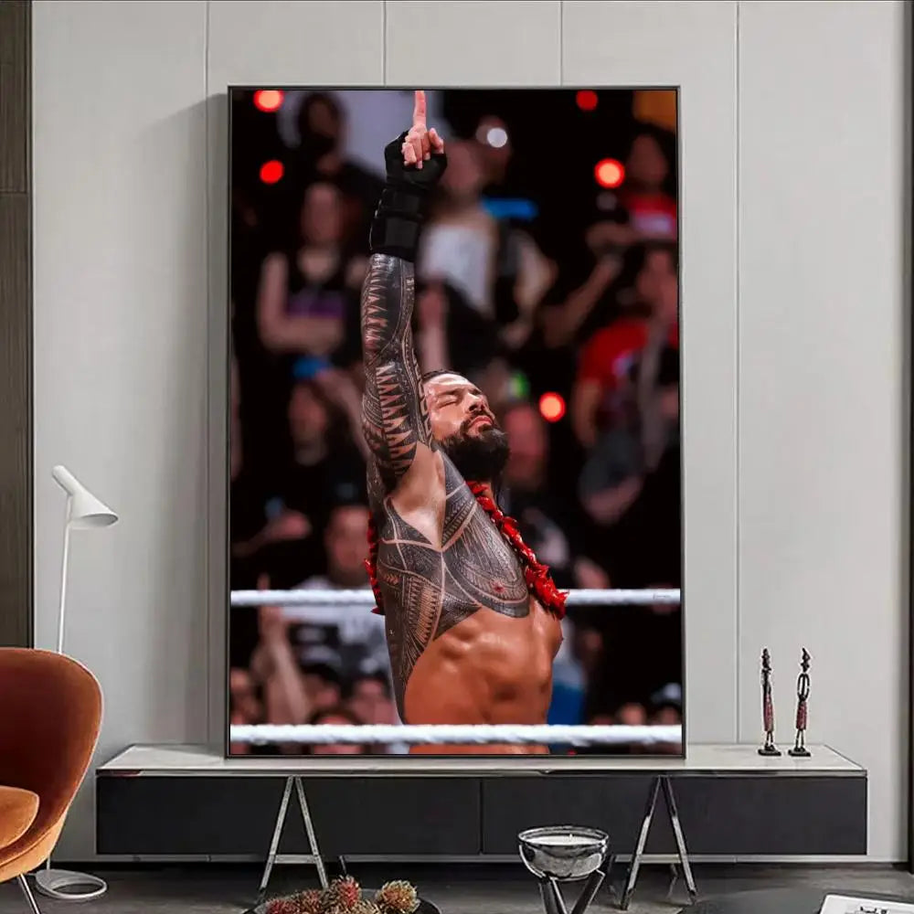 R-Roman R-Reigns Professional Wrestling Poster HD Print Personalized Canvas Wall Mural Art Photos for Living Room Home Decor