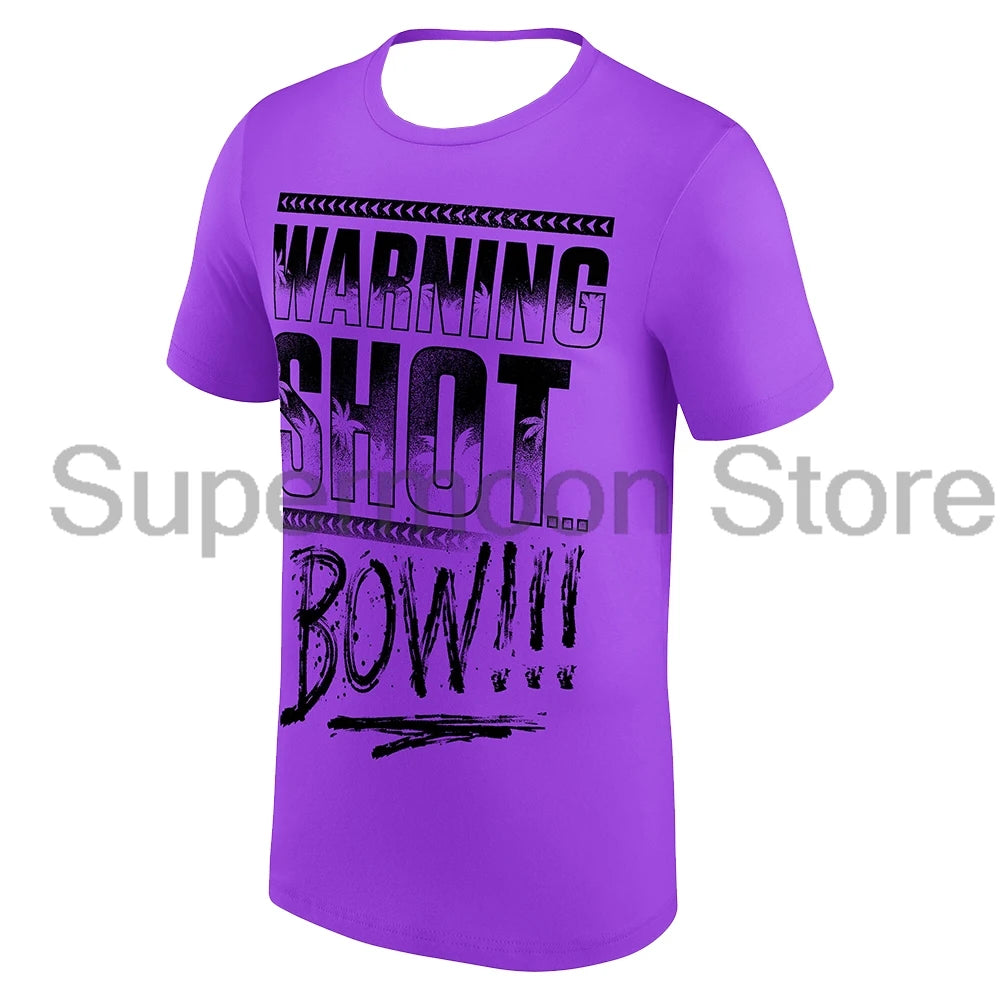 Jey Uso Warning Shot T-shirt Crewneck Short Sleeve Polyester Tee Women Men Streetwear Tops