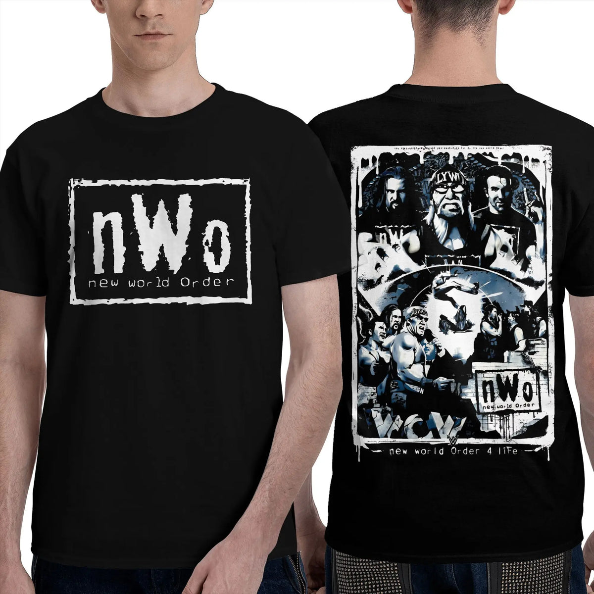 Novelty NWO Heels  T-Shirt Men Women Crewneck Cotton T Shirts Short Sleeve Tees Double-sided Printed Clothing