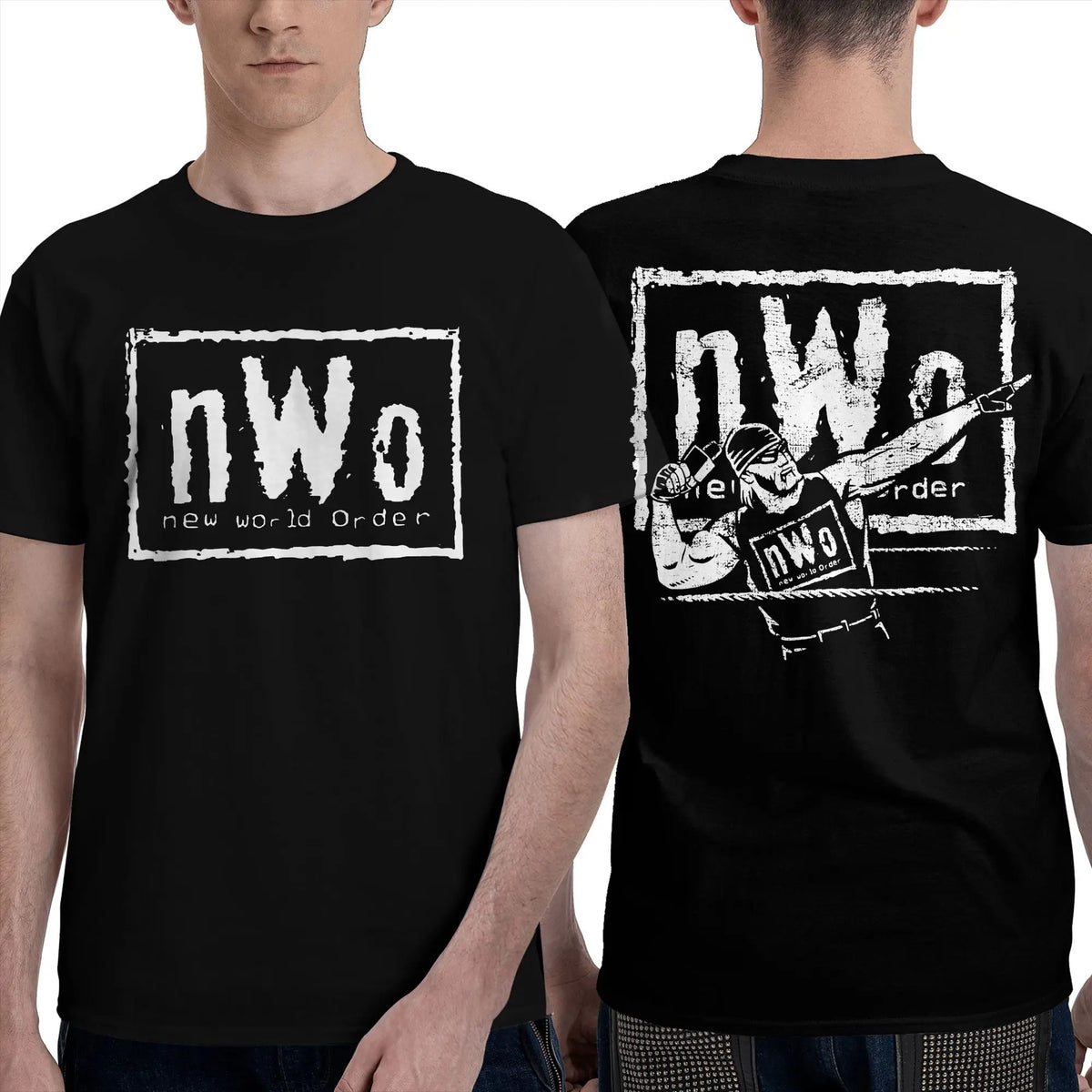 Novelty NWO Heels  T-Shirt Men Women Crewneck Cotton T Shirts Short Sleeve Tees Double-sided Printed Clothing