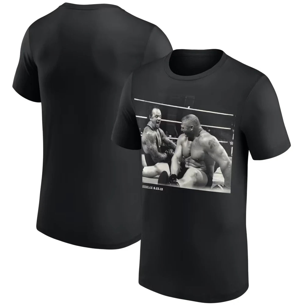 Men's White Brock Lesnar Career Highlights Oversized Boxy T-Shirt 3D Printed Sports Quick Dry Short Sleeve Daily Casual T-Shirts