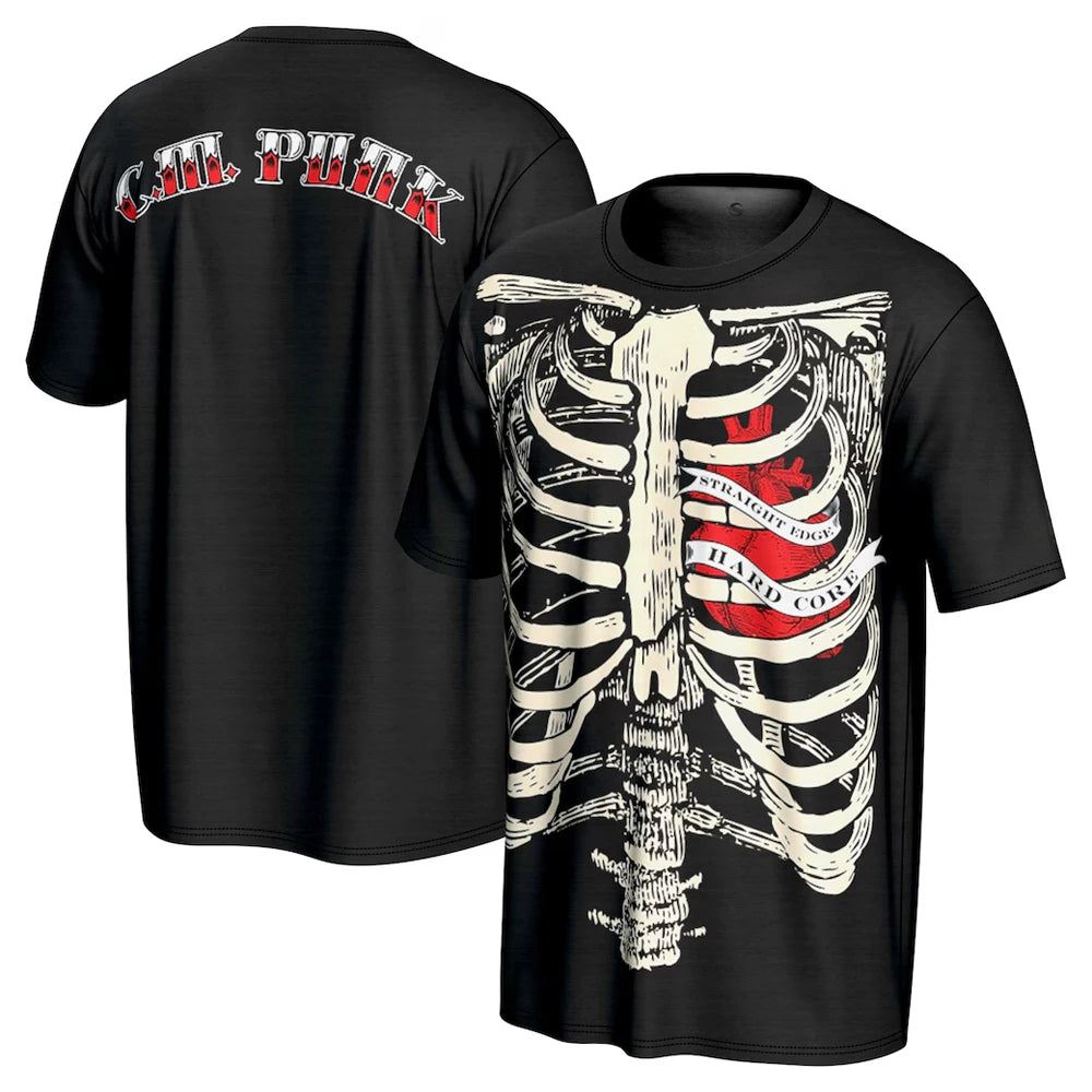 Men's CM Punk Best In The World Ringer T-Shirt 3D Printed Outdoor Sports Quick Drying Short Sleeve Tee Daily Casual T-Shirt 5XL