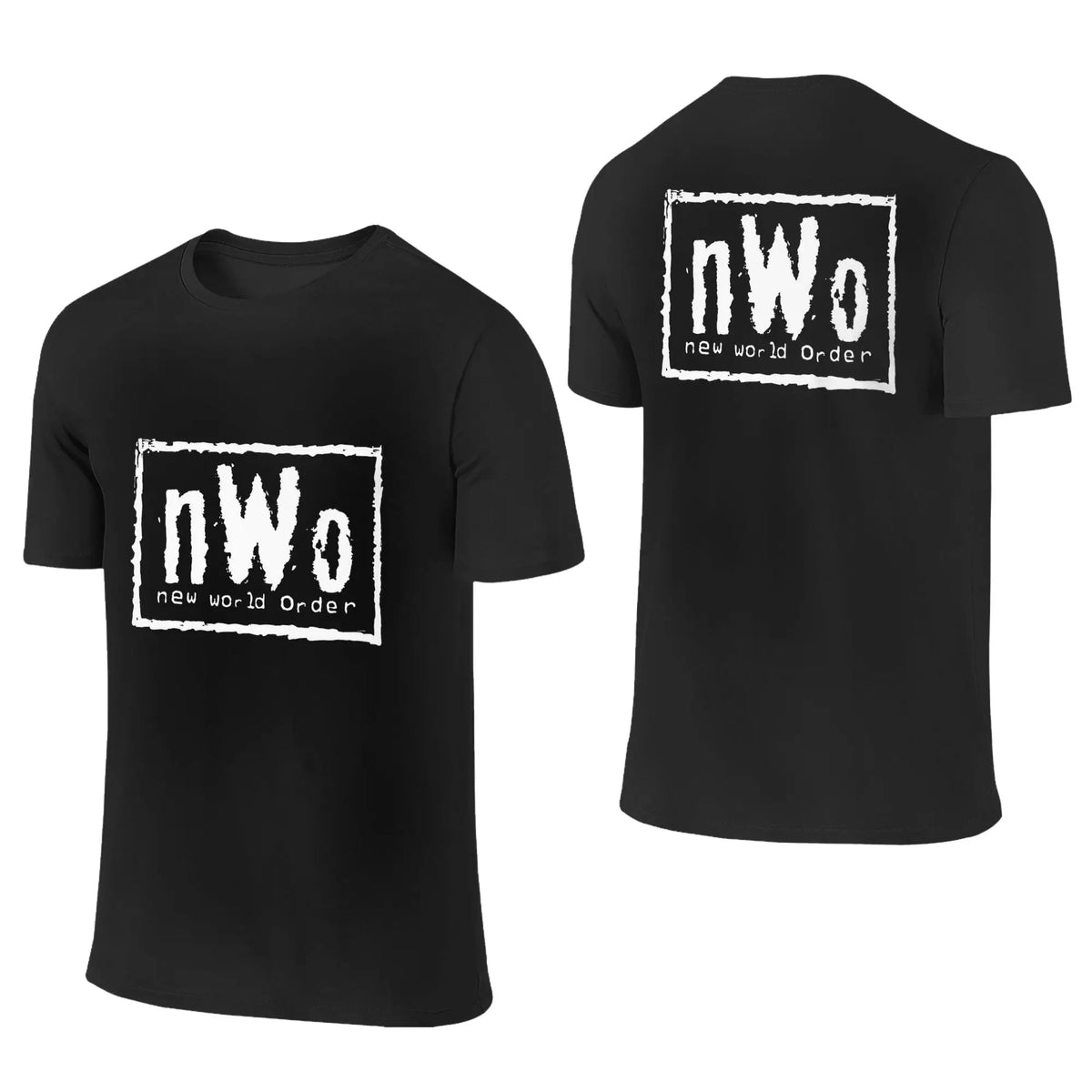 NWO New World Order Wrestling Men T-Shirt Double Sided Plus Size T Shirts Men's O-Neck Cotton Tees Short Summer Male