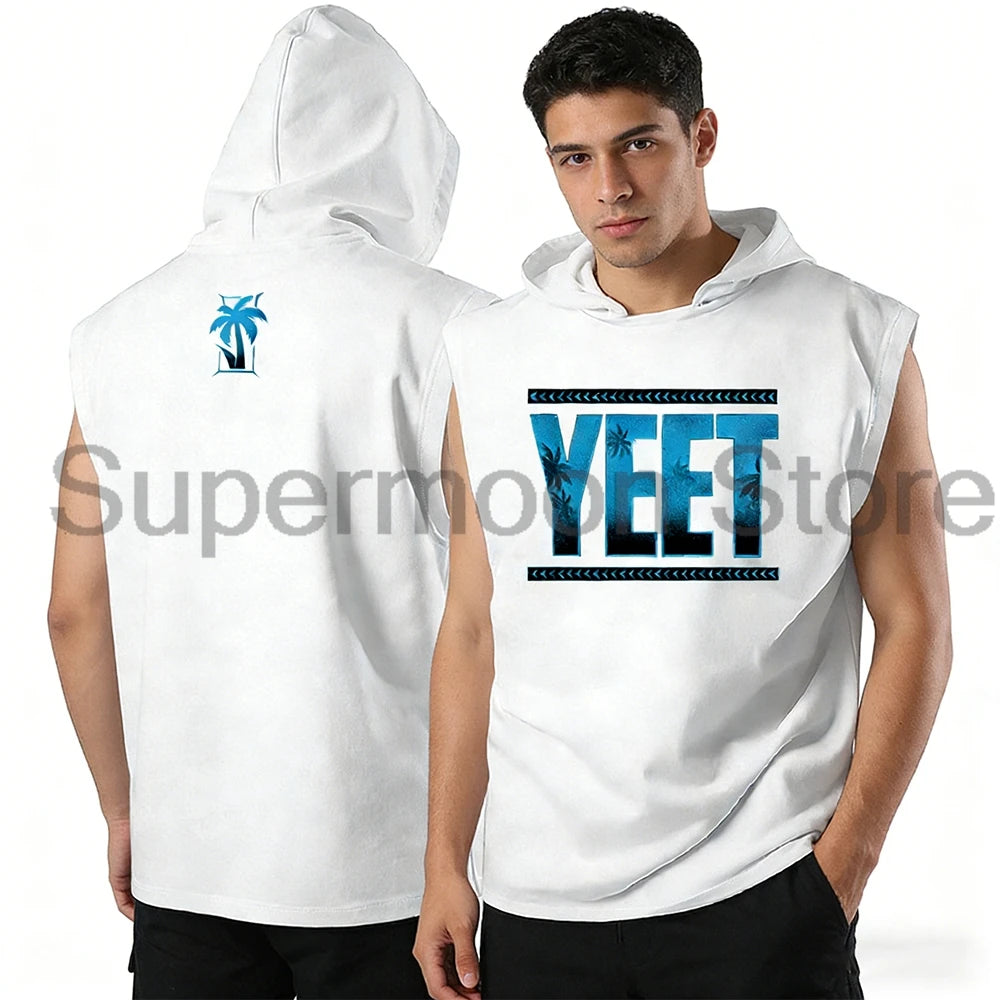 Jey Uso Yeet Sleeveless Hoodie Women Men Outdoor Hooded Tank Tops Unisex Sport Gym Vest