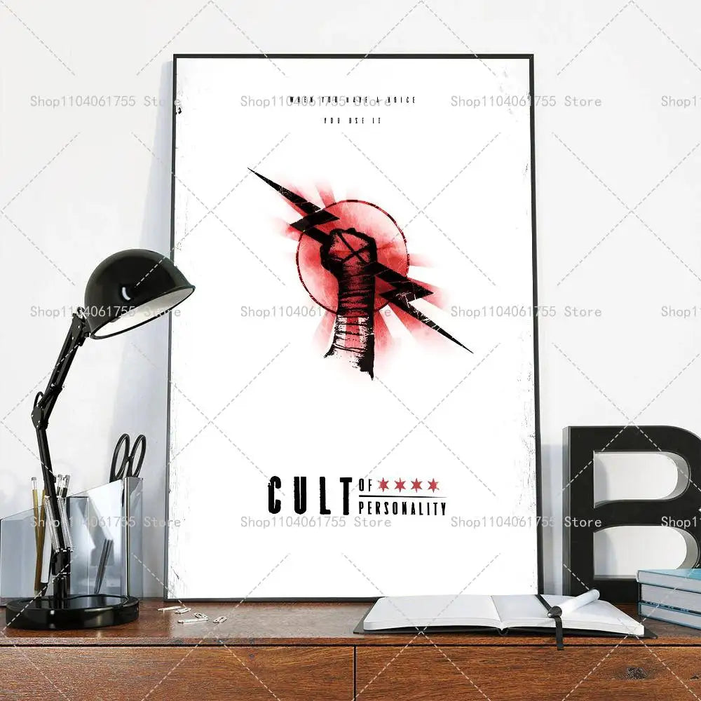 Wrestler CM Punk Poster Self-adhesive Art Waterproof Paper Sticker Coffee House Bar Room Wall Decor
