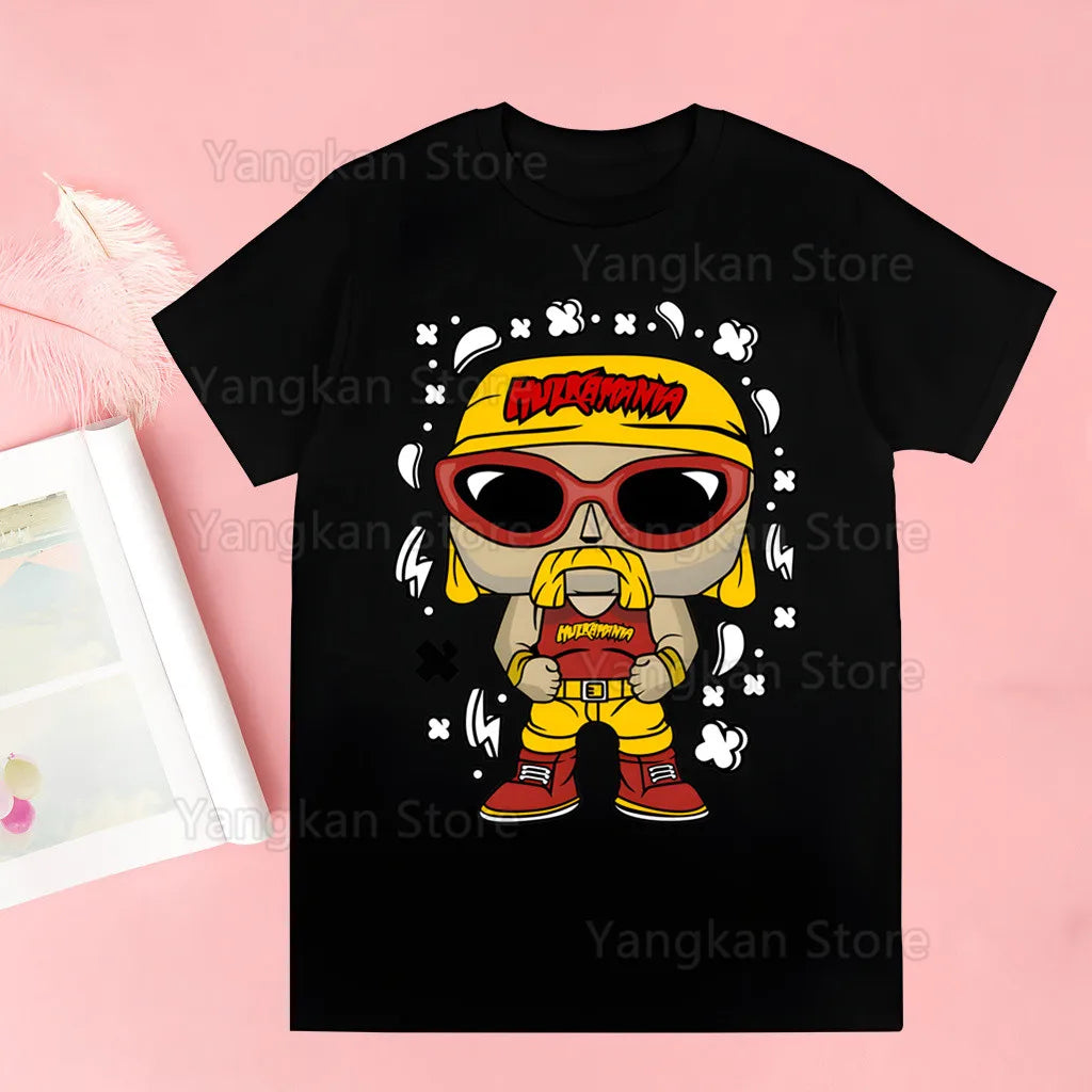 Hulk Hogan HULKAMANIA T Shirt Casual Funny Tshirts Kawaii Tees Top Hipster Harajuku Short Sleeves Shirts Clothes