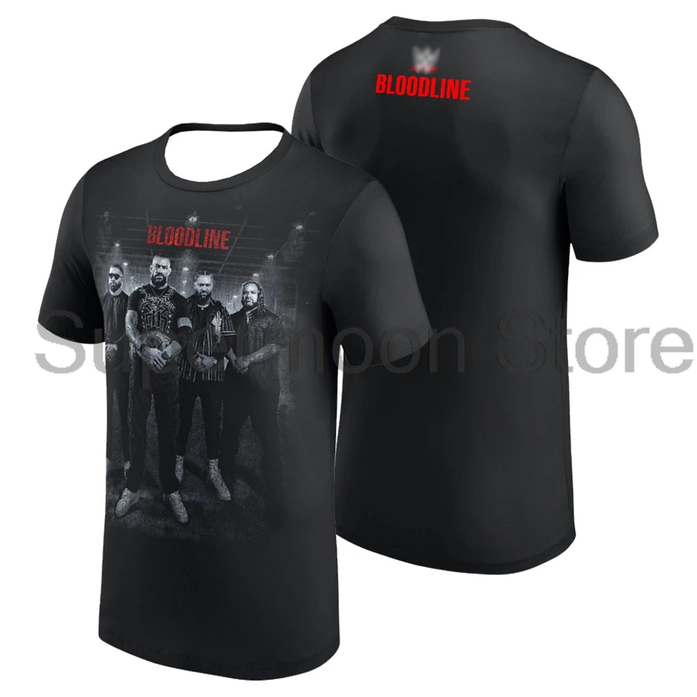 Roman Reigns The Bloodline Photo T-shirt Crewneck Short Sleeve Polyester Tee Women Men Outdoor Streetwear Tops