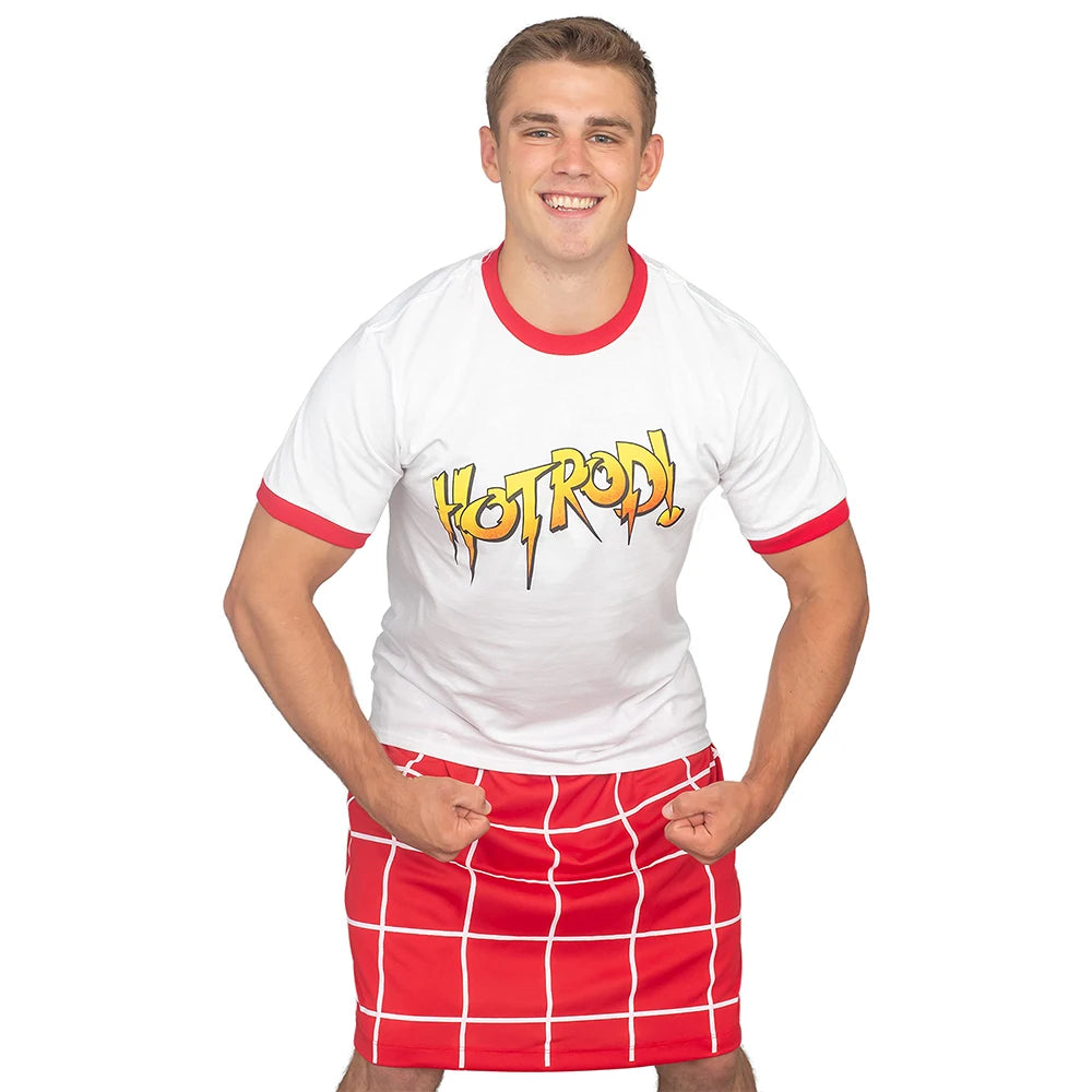 Men's White Roddy Piper Rowdy Hot Rod Wrestling T-Shirt 3D Printed Quick Dry Short Sleeve Top Sports Casual Plus Size T-Shirt