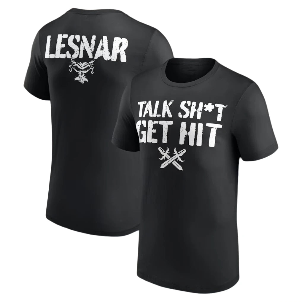 Brock Lesnar Talk Sh*t Get Hit Graphic 2026 Wrestling Fan Tshirt 100%Cotton Unisex Men‘s Women's T-Shirt Y2k Popular Casual Tee