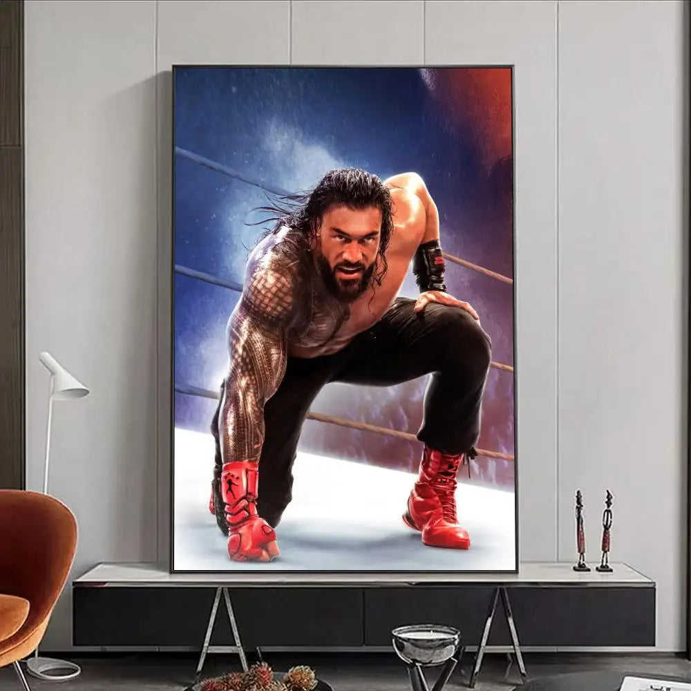 R-Roman R-Reigns Professional Wrestling Poster HD Print Personalized Canvas Wall Mural Art Photos for Living Room Home Decor
