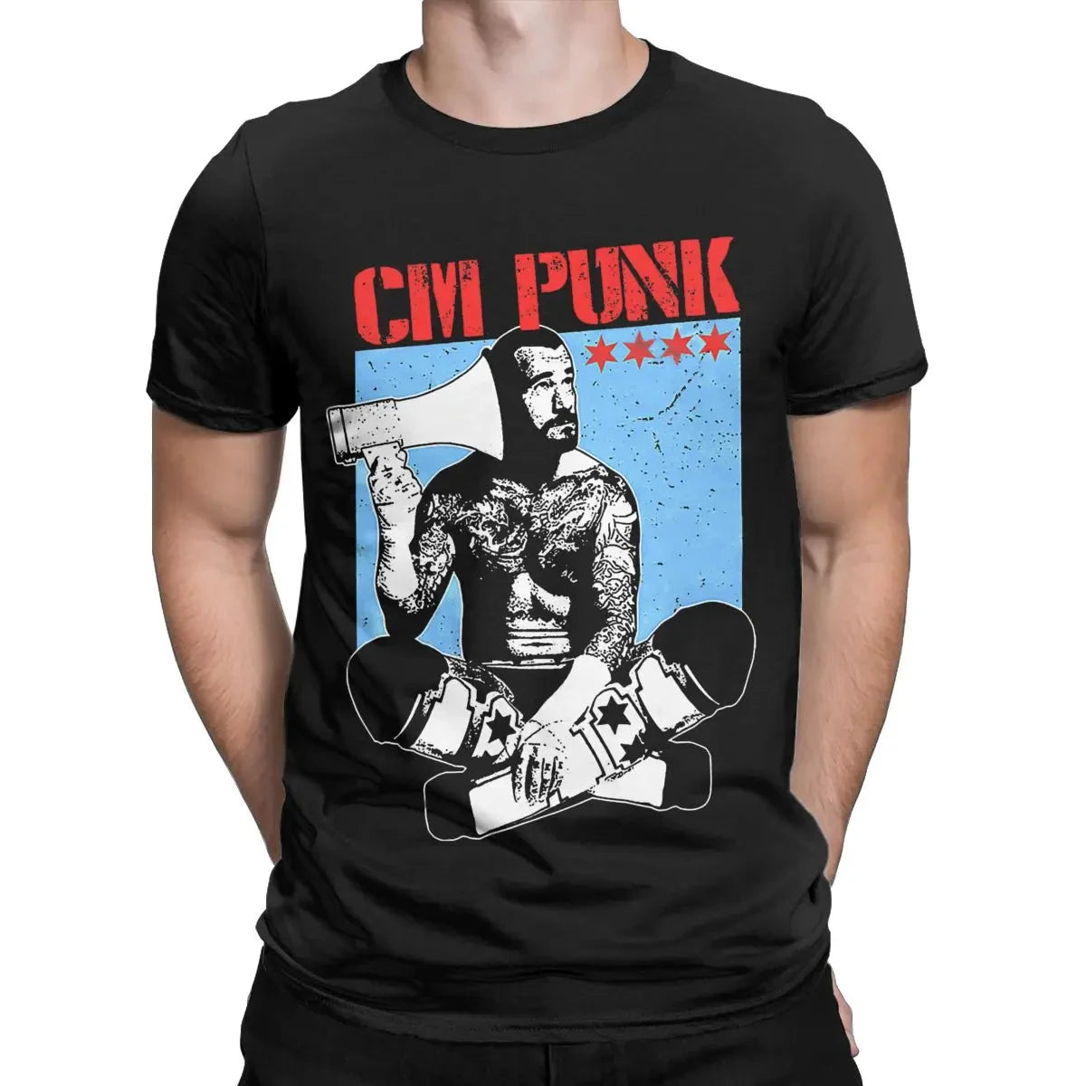Men Cm Punk Aew Best In The World T Shirts Pure Cotton Clothing Fashion Humor Short Sleeve O Neck Tee Shirt Plus Size T-Shirts