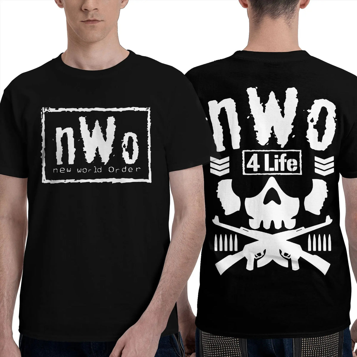 Novelty NWO Heels  T-Shirt Men Women Crewneck Cotton T Shirts Short Sleeve Tees Double-sided Printed Clothing