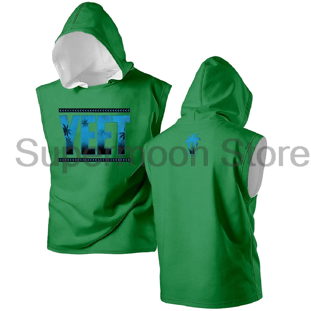 Jey Uso Yeet Sleeveless Hoodie Women Men Outdoor Hooded Tank Tops Unisex Sport Gym Vest