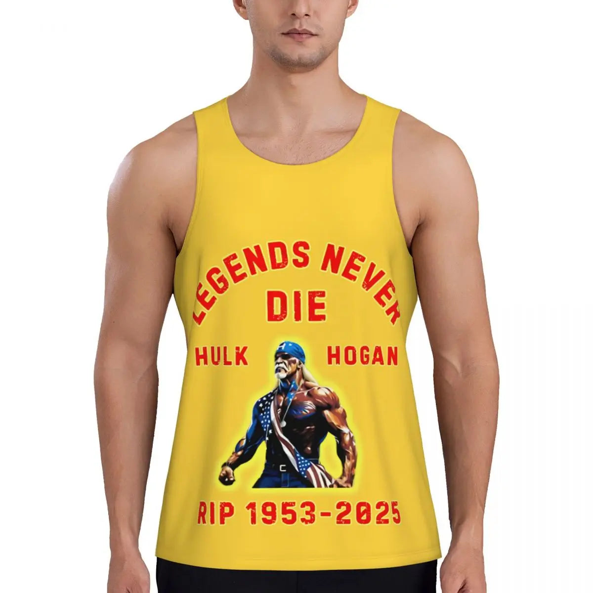 Print Hulkamania Hulk Hogan Face Workout Tank Top Sleeveless Shirt Bodybuilding Fitness Gym Summer Vest