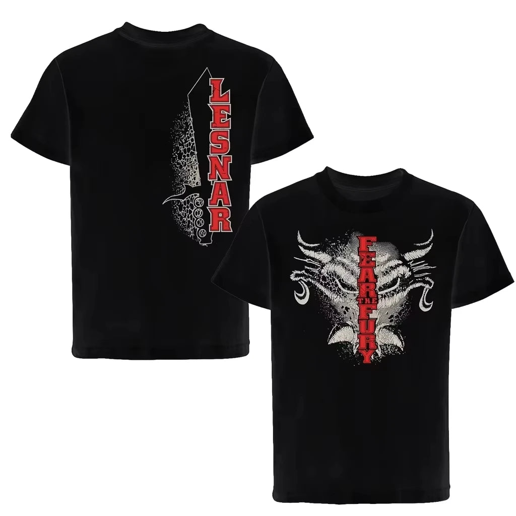 Beast Brock Lesnar Wrestling Men's T-shirt Loose Round Neck Wrestling Short Sleeve High Quality Men Clothing