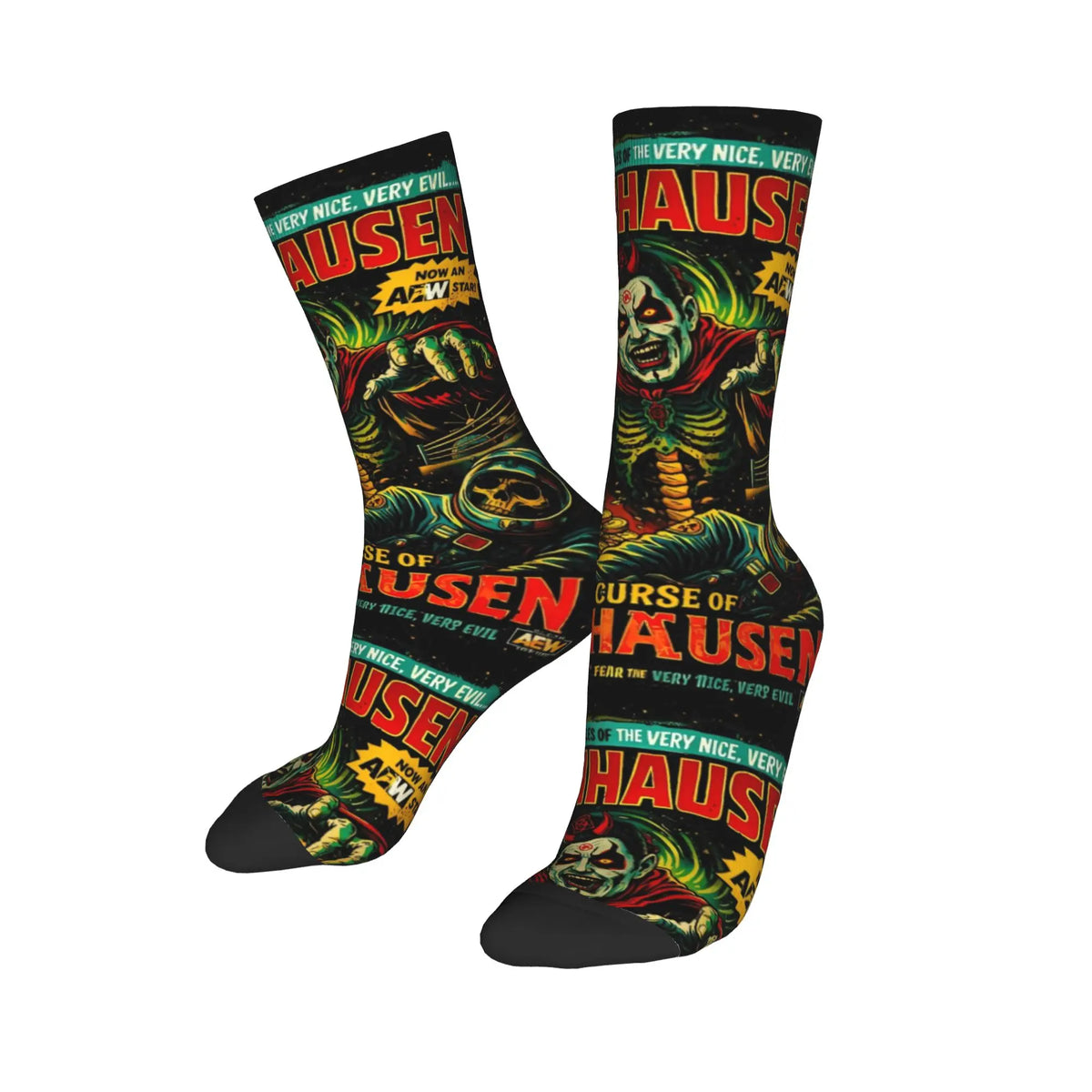 Danhausen Cursed Funny Wrestling Socks Men Women Polyester Casual  Socks Novelty Spring Summer Winter Middle Tube Socks Gifts