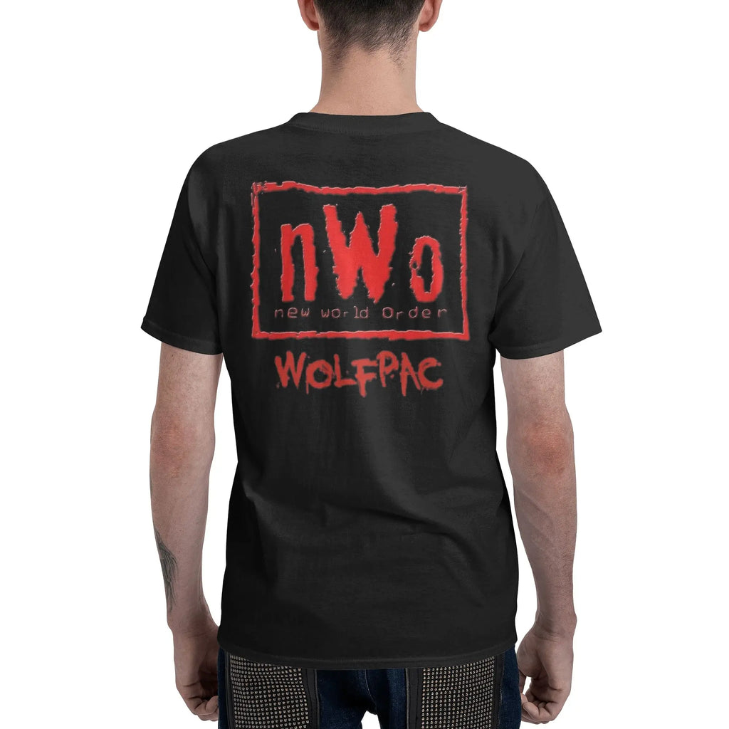 100% Cotton NWO New World Order Wrestling T-Shirt Men's Double Sided T Shirt Men O-Neck Summer Shirts Tops Oversized