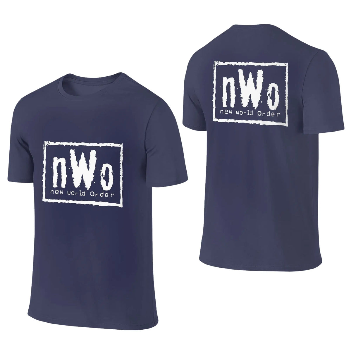 NWO New World Order Wrestling Men T-Shirt Double Sided Plus Size T Shirts Men's O-Neck Cotton Tees Short Summer Male