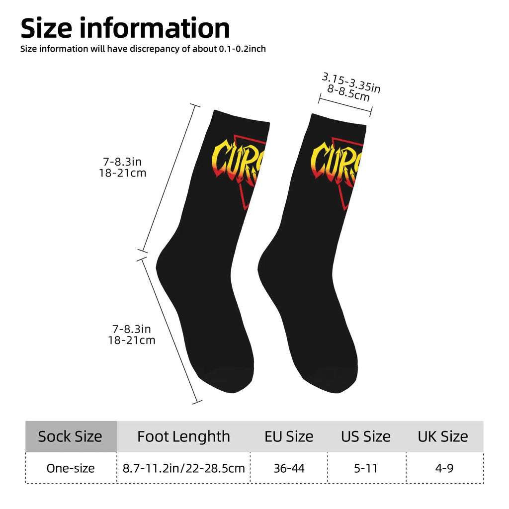 Danhausen Cursed Funny Wrestling Socks Men Women Polyester Casual  Socks Novelty Spring Summer Winter Middle Tube Socks Gifts