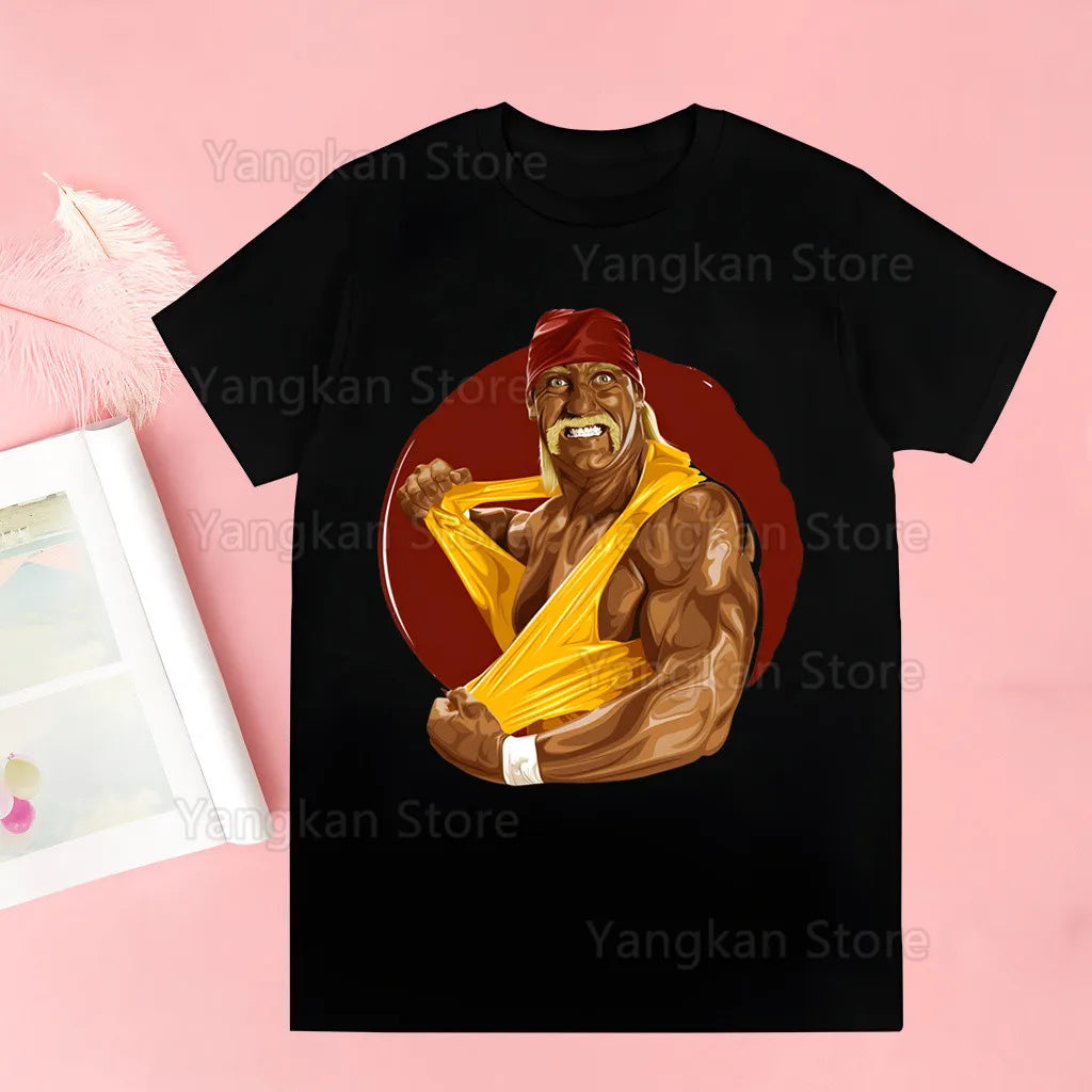 Hulk Hogan HULKAMANIA T Shirt Casual Funny Tshirts Kawaii Tees Top Hipster Harajuku Short Sleeves Shirts Clothes