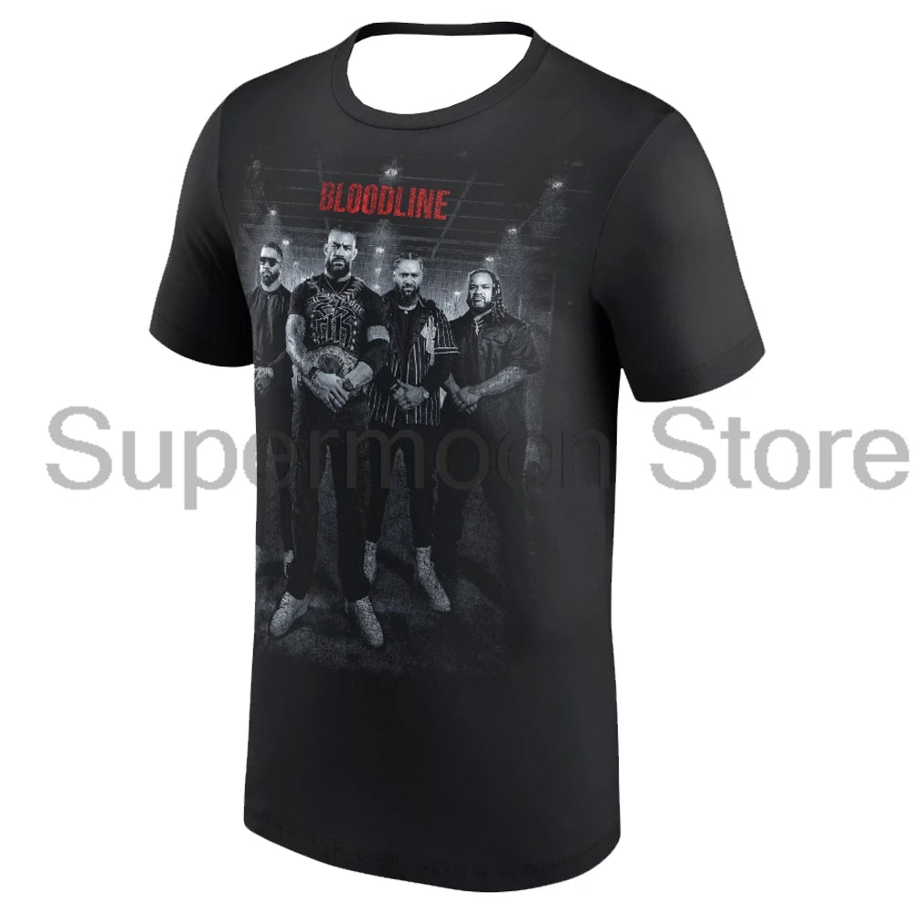 Roman Reigns The Bloodline Photo T-shirt Crewneck Short Sleeve Polyester Tee Women Men Outdoor Streetwear Tops