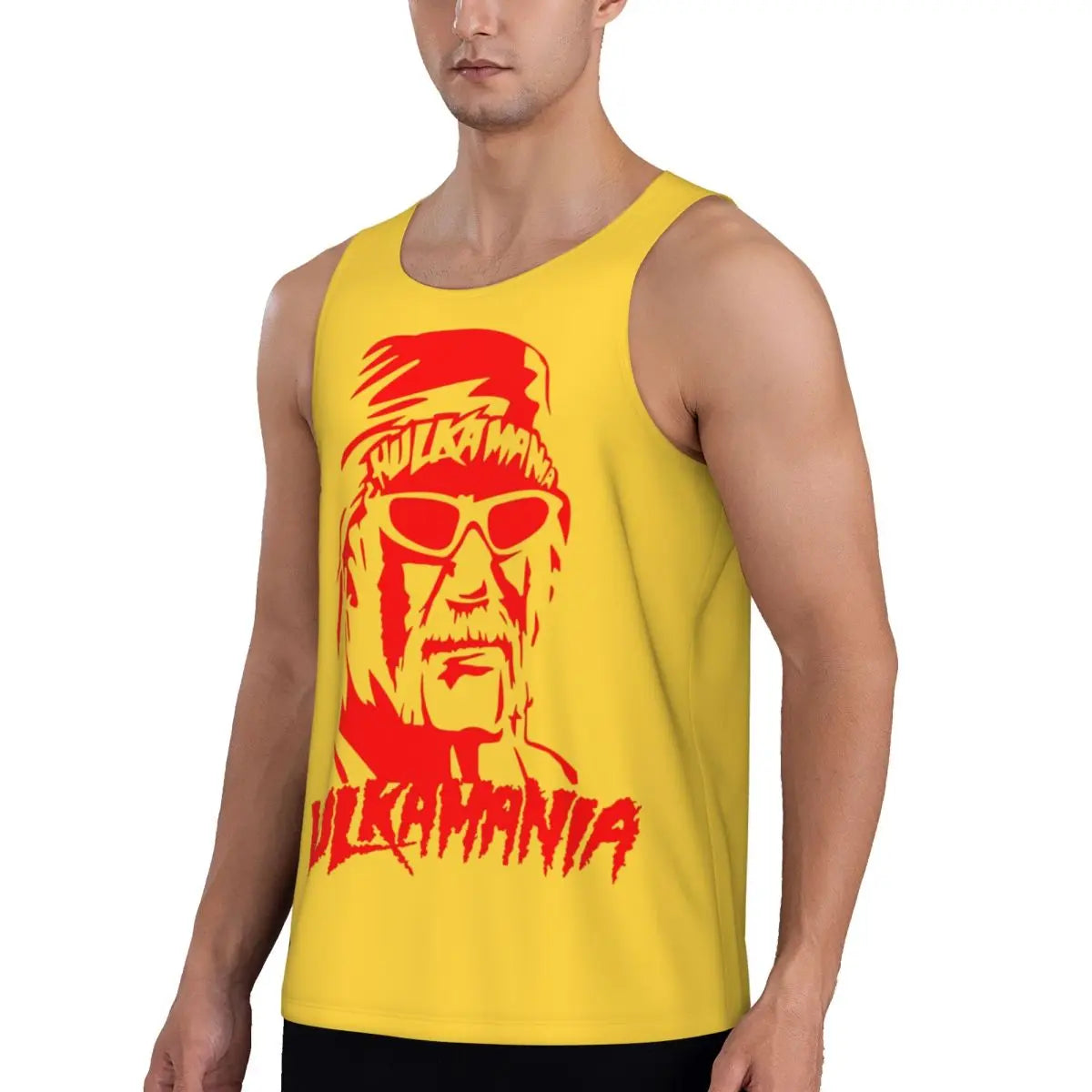 Print Hulkamania Hulk Hogan Face Workout Tank Top Sleeveless Shirt Bodybuilding Fitness Gym Summer Vest