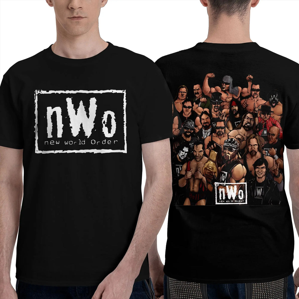 Novelty NWO Heels  T-Shirt Men Women Crewneck Cotton T Shirts Short Sleeve Tees Double-sided Printed Clothing