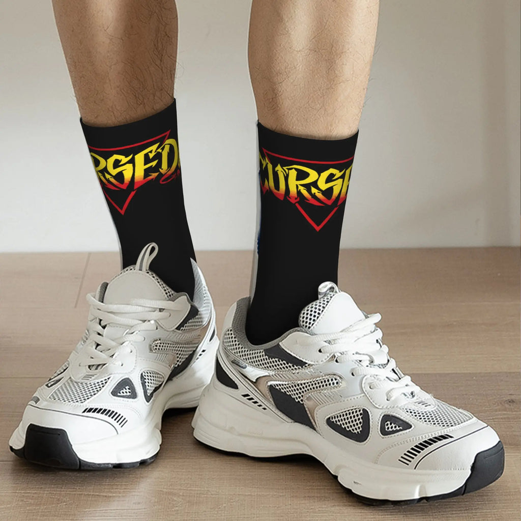 Danhausen Cursed Funny Wrestling Socks Men Women Polyester Casual  Socks Novelty Spring Summer Winter Middle Tube Socks Gifts