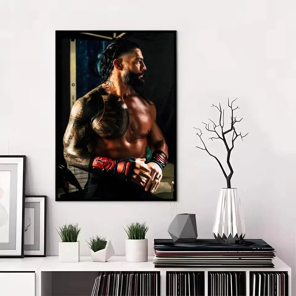 R-Roman R-Reigns Professional Wrestling Poster HD Print Personalized Canvas Wall Mural Art Photos for Living Room Home Decor