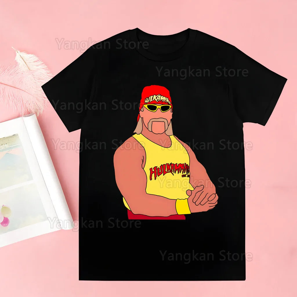 Hulk Hogan HULKAMANIA T Shirt Casual Funny Tshirts Kawaii Tees Top Hipster Harajuku Short Sleeves Shirts Clothes