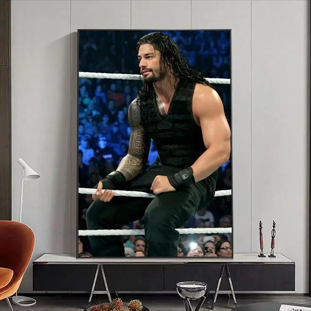 R-Roman R-Reigns Professional Wrestling Poster HD Print Personalized Canvas Wall Mural Art Photos for Living Room Home Decor