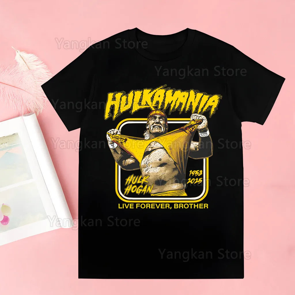 Hulk Hogan HULKAMANIA T Shirt Casual Funny Tshirts Kawaii Tees Top Hipster Harajuku Short Sleeves Shirts Clothes