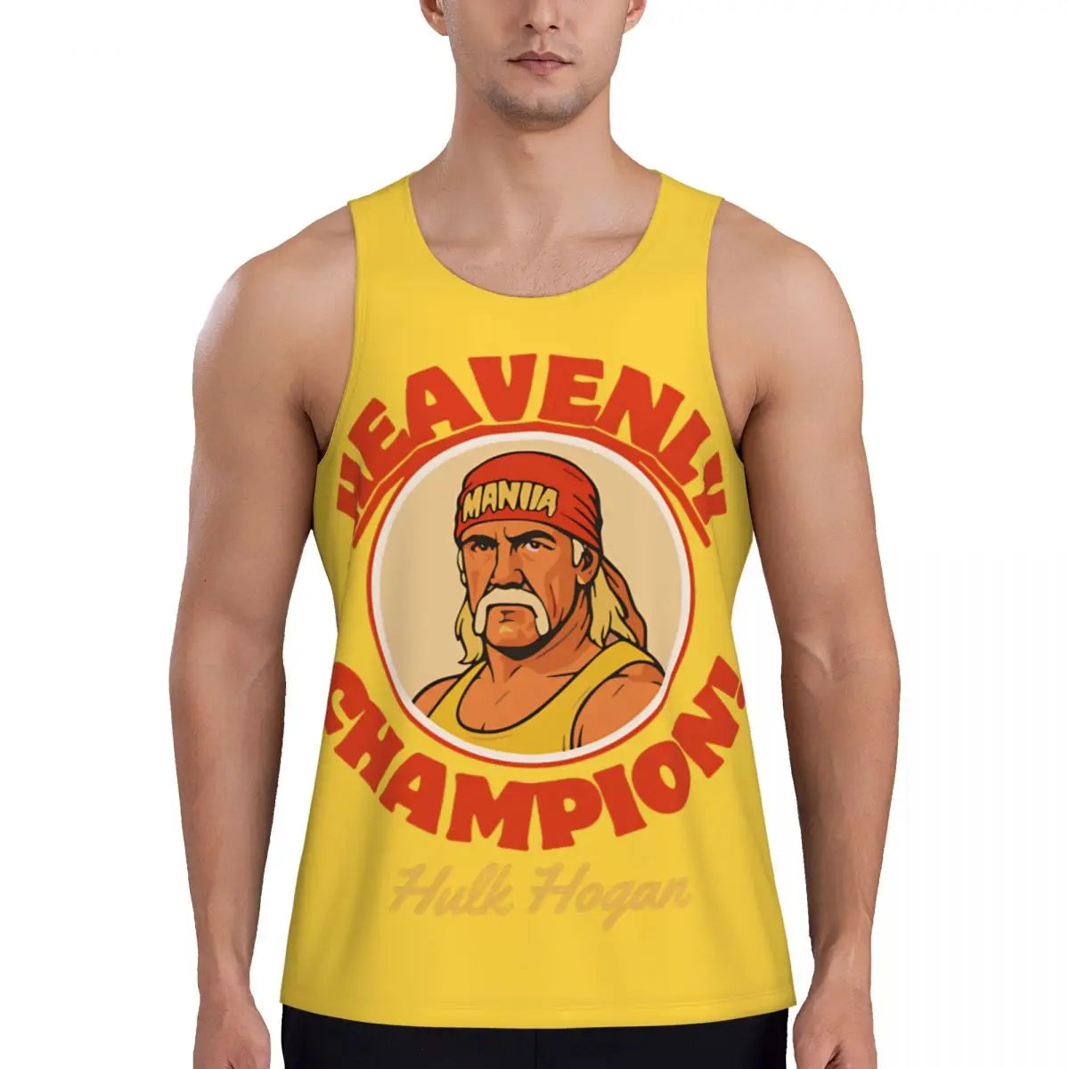 Print Hulkamania Hulk Hogan Face Workout Tank Top Sleeveless Shirt Bodybuilding Fitness Gym Summer Vest