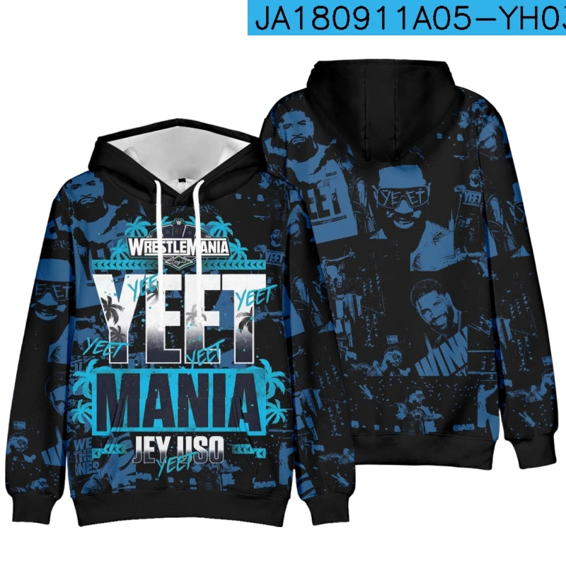 Jey Uso Yeet Hoodies Merch Hooded Women/Men Fashion Casual Streetwear Sweatshirts Clothing Fashion Hoodie Outwear