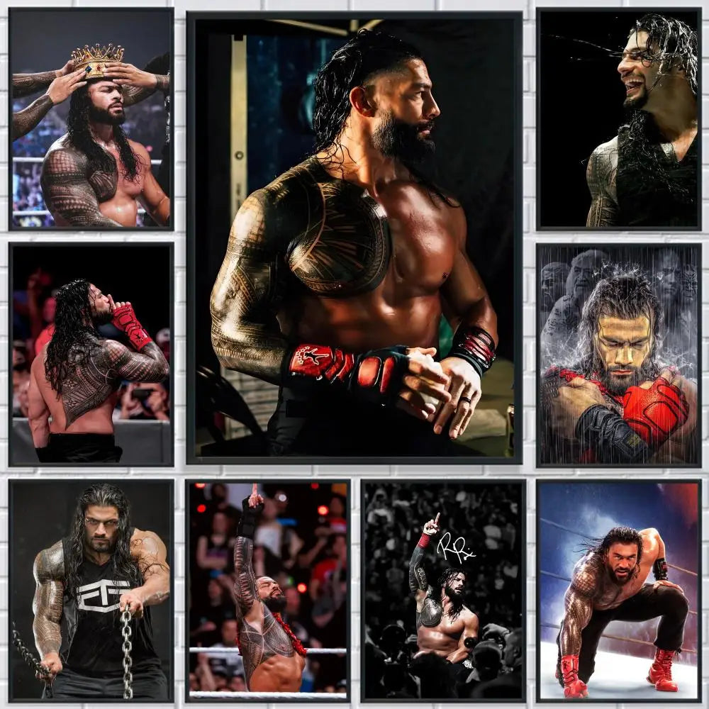 R-Roman R-Reigns Professional Wrestling Poster HD Print Personalized Canvas Wall Mural Art Photos for Living Room Home Decor