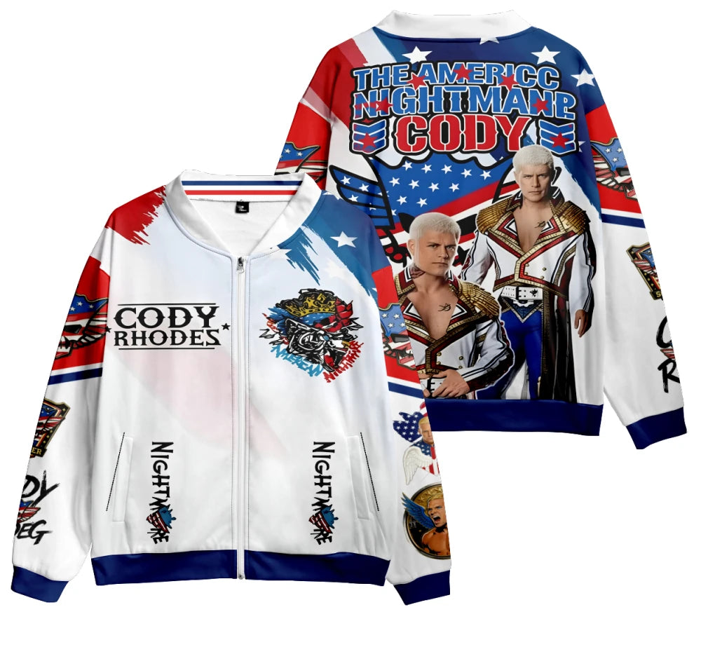 Cody Rhodes jackets Thin baseball Jacket Casual Fashion Pullovers jacket spring Hoodies Men/Women Baseball Uniform