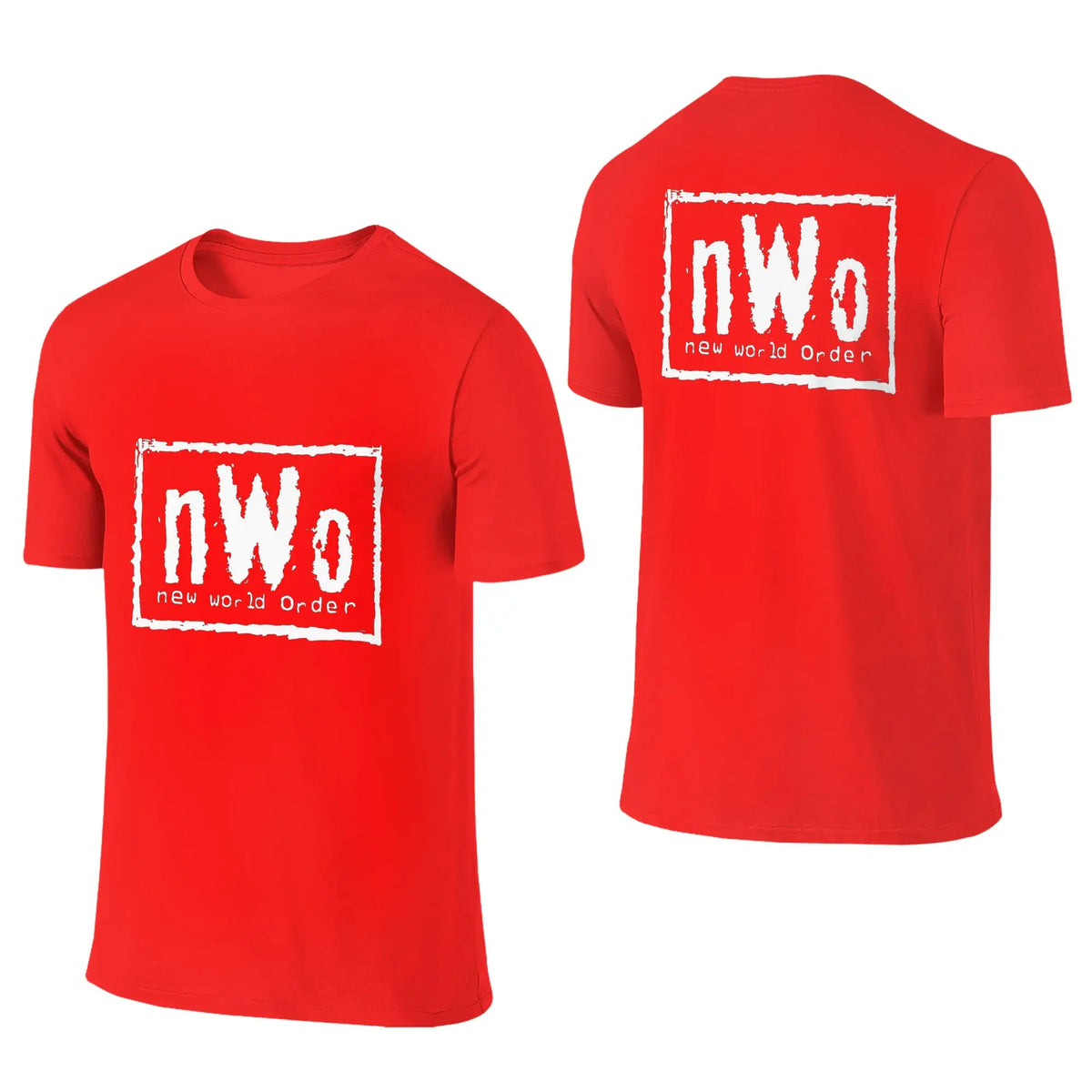 NWO New World Order Wrestling Men T-Shirt Double Sided Plus Size T Shirts Men's O-Neck Cotton Tees Short Summer Male