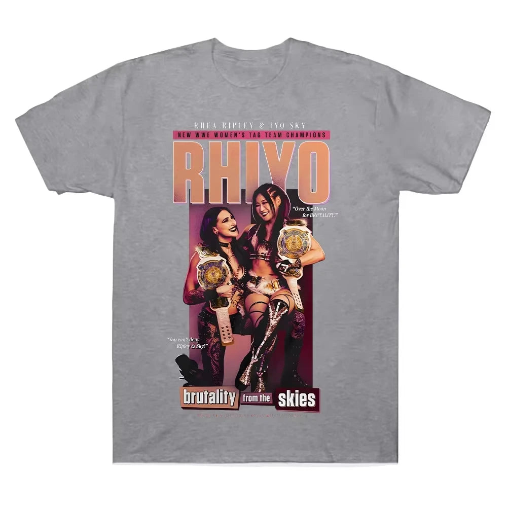 Camiseta Gráfica Rhea Ripley Y Iyo Sky Camiseta Unisex De Manga Corta Algodón Holgada Y2k Ropa De Calle De Verano Para Hombre