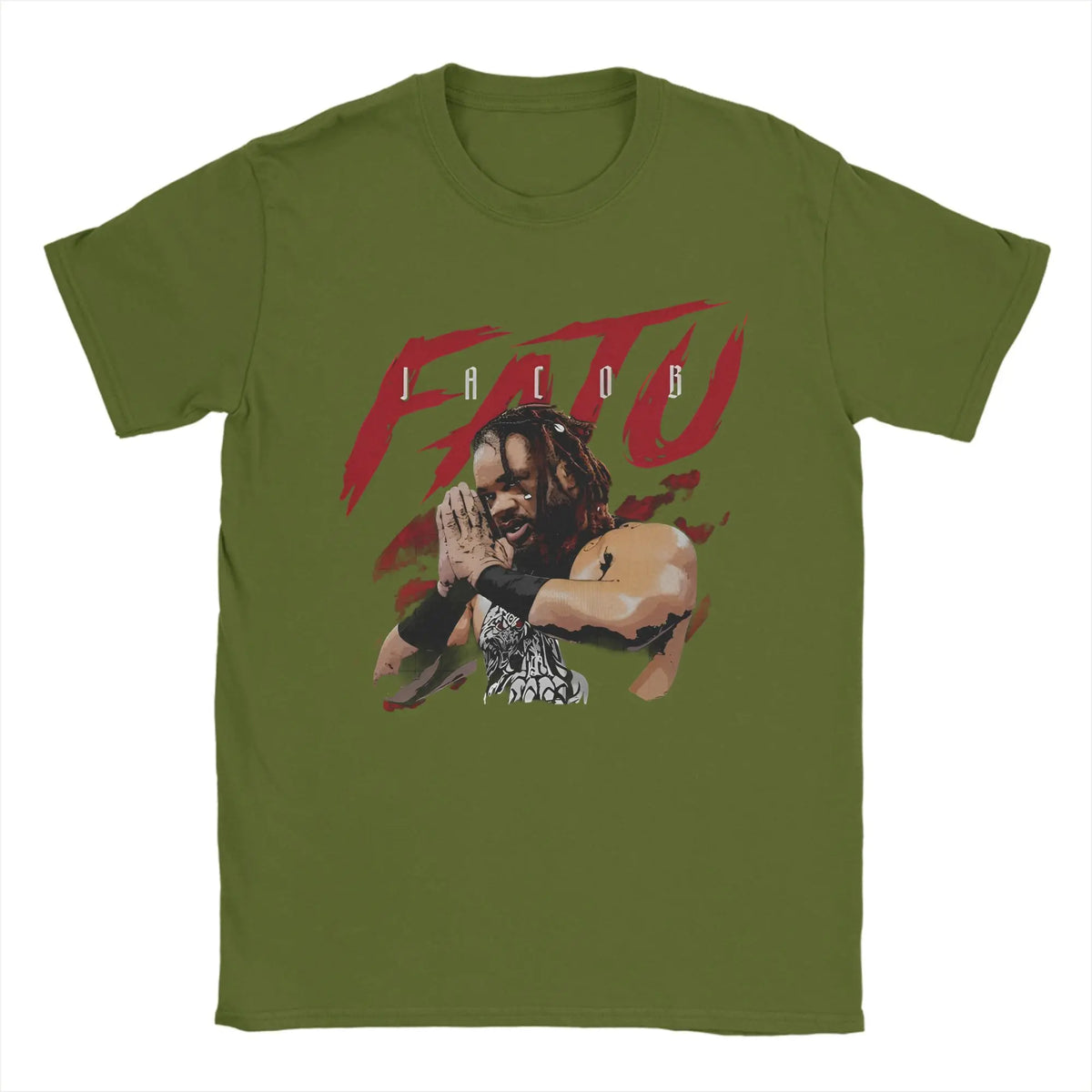 Men Women Jacob Fatu Name Grunge T Shirt  100% Cotton Tops Cool Short Sleeve Round Collar Tee Shirt Gift Idea T-Shirt