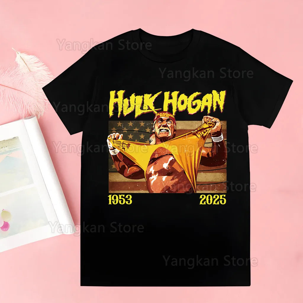 Hulk Hogan HULKAMANIA T Shirt Casual Funny Tshirts Kawaii Tees Top Hipster Harajuku Short Sleeves Shirts Clothes