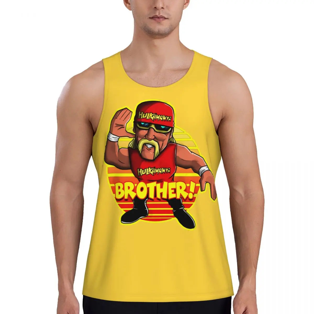 Print Hulkamania Hulk Hogan Face Workout Tank Top Sleeveless Shirt Bodybuilding Fitness Gym Summer Vest